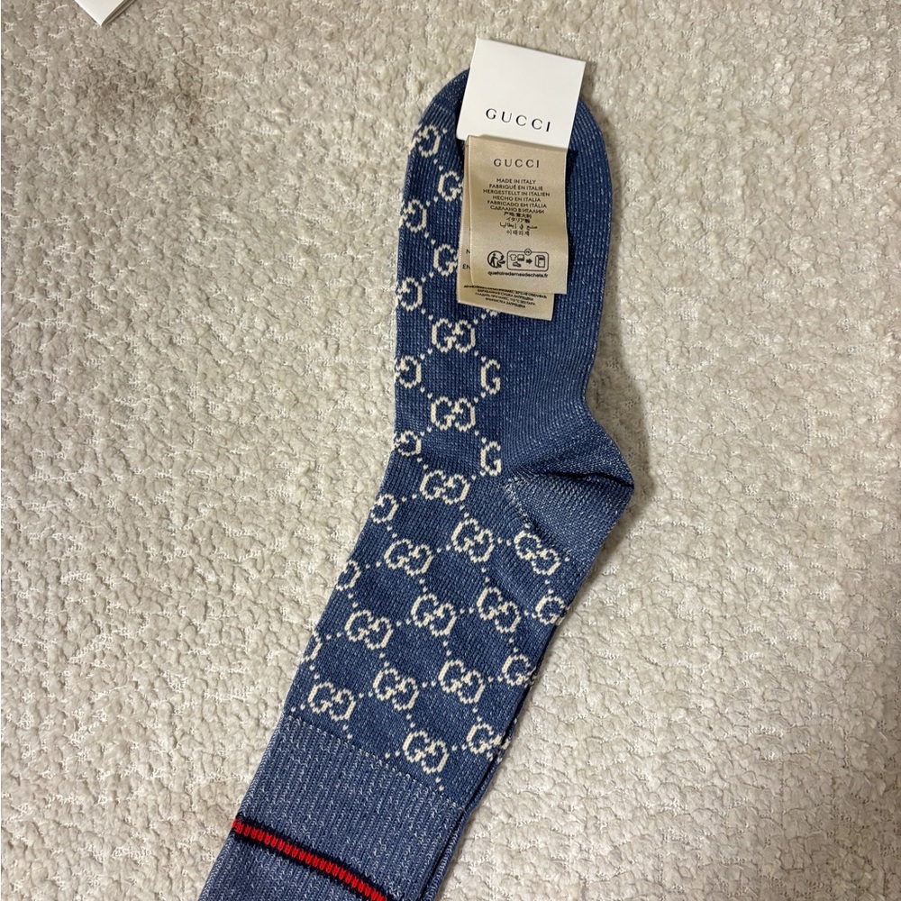 Gucci Blue Patterned Men's Socks